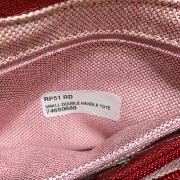 Dooney & Bourke Small Double Handle Tote Bag red & white nautical purse handbag - Picture 6 of 9